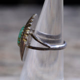 Vintage Sterling Turquoise Ring 4.5