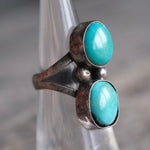 Vintage Sterling 2-Stone Turquoise Ring 5