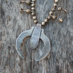 Vintage Sterling Turquoise Squash Blossom Necklace