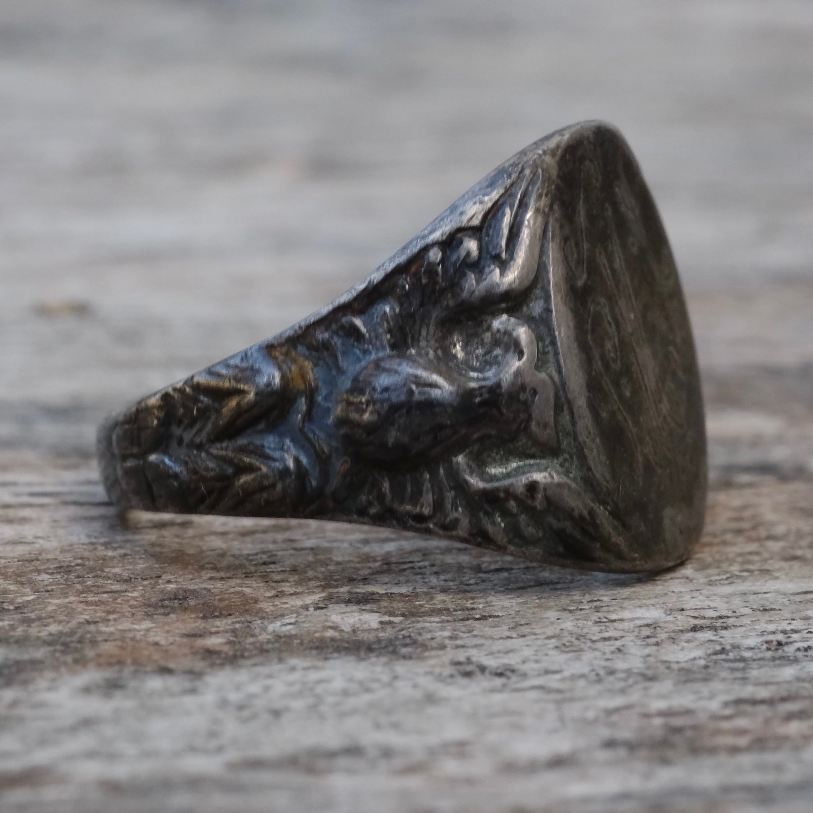 Vintage Sterling SMJ Initial Military ID Ring 9