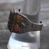 Vintage Sterling and Gold Eagle Ring 9.5