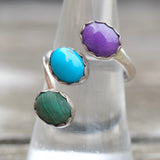 Vintage Sterling Multistone Overpass Ring 7.25