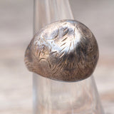 Vintage Sterling Silver Engraved Dome Ring 6
