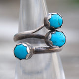 Vintage Sterling Turquoise Overpass Ring 5