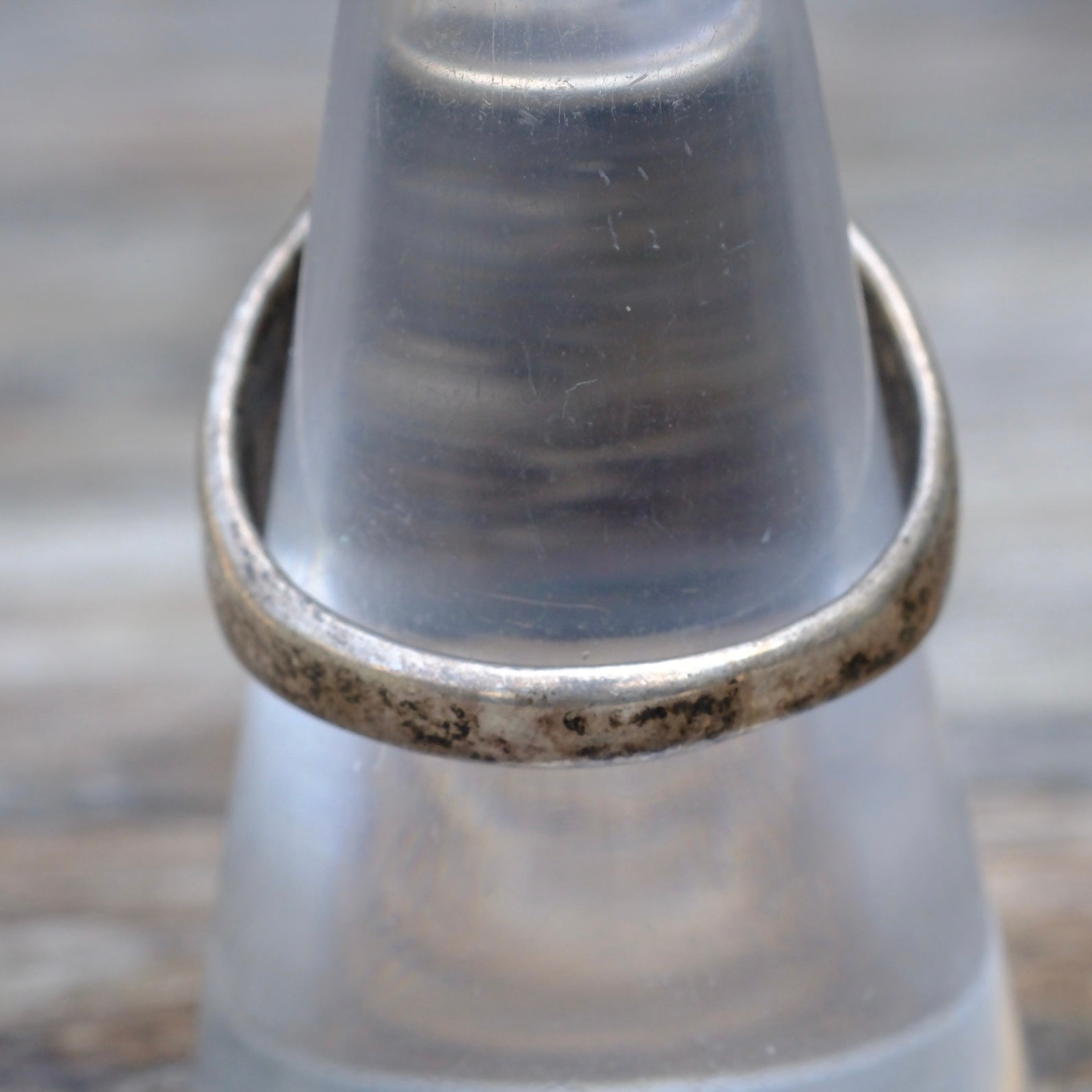 Vintage Sterling Onyx Stamped Band Ring 9