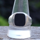 Vintage Sterling Onyx Signet Ring 11.75