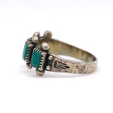 Vintage Sterling Turquoise Inlay Band 6
