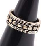 Vintage Sterling Silver Dotted Band Ring 8.75