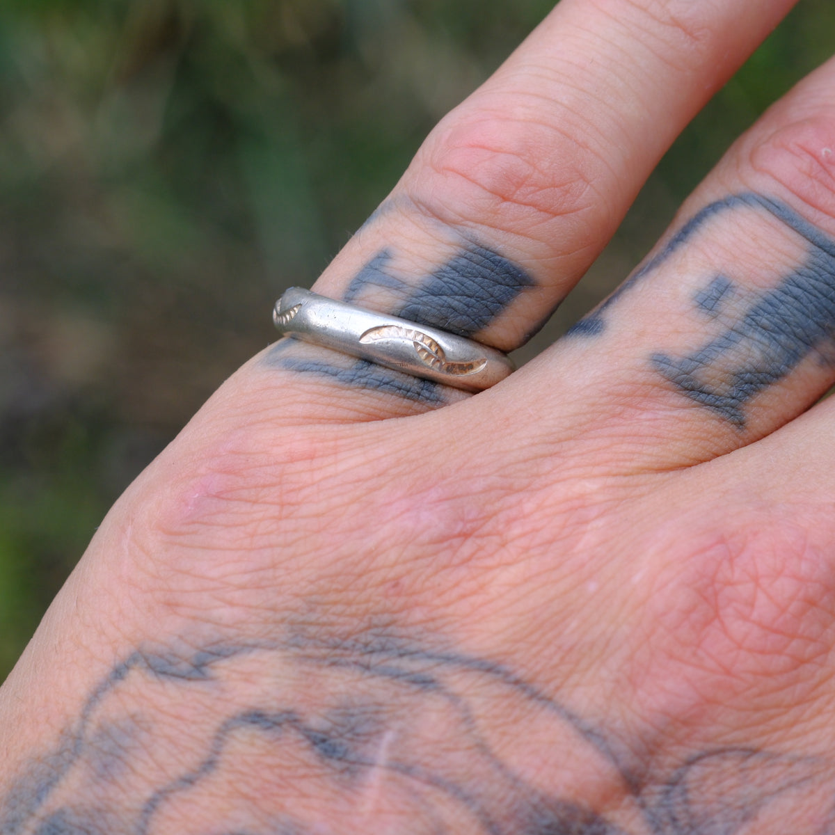 Vintage Sterling Stamped Band Ring 7