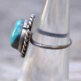Vintage Sterling Turquoise Roper Ring 4
