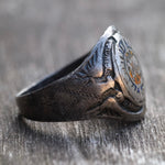 Vintage Sterling Silver Military Ring 7