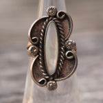 Vintage Sterling Mother Of Pearl Ring 5