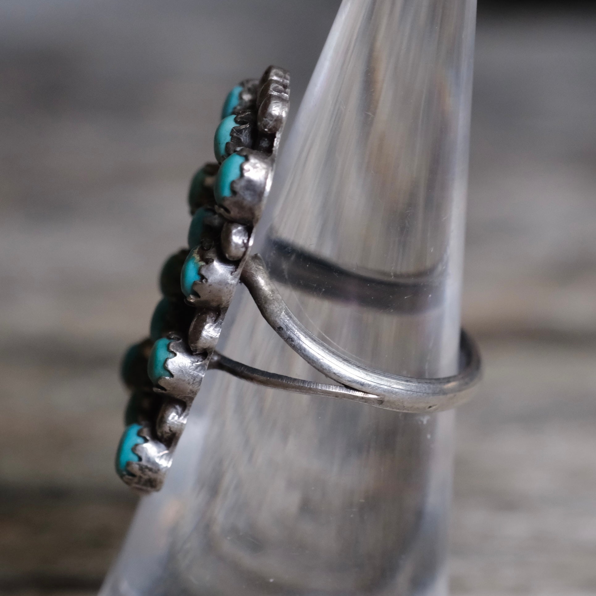 Vintage Sterling 12-Stone Turquoise Ring 6