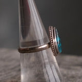 Vintage Sterling Turquoise Teardrop Ring 6.75