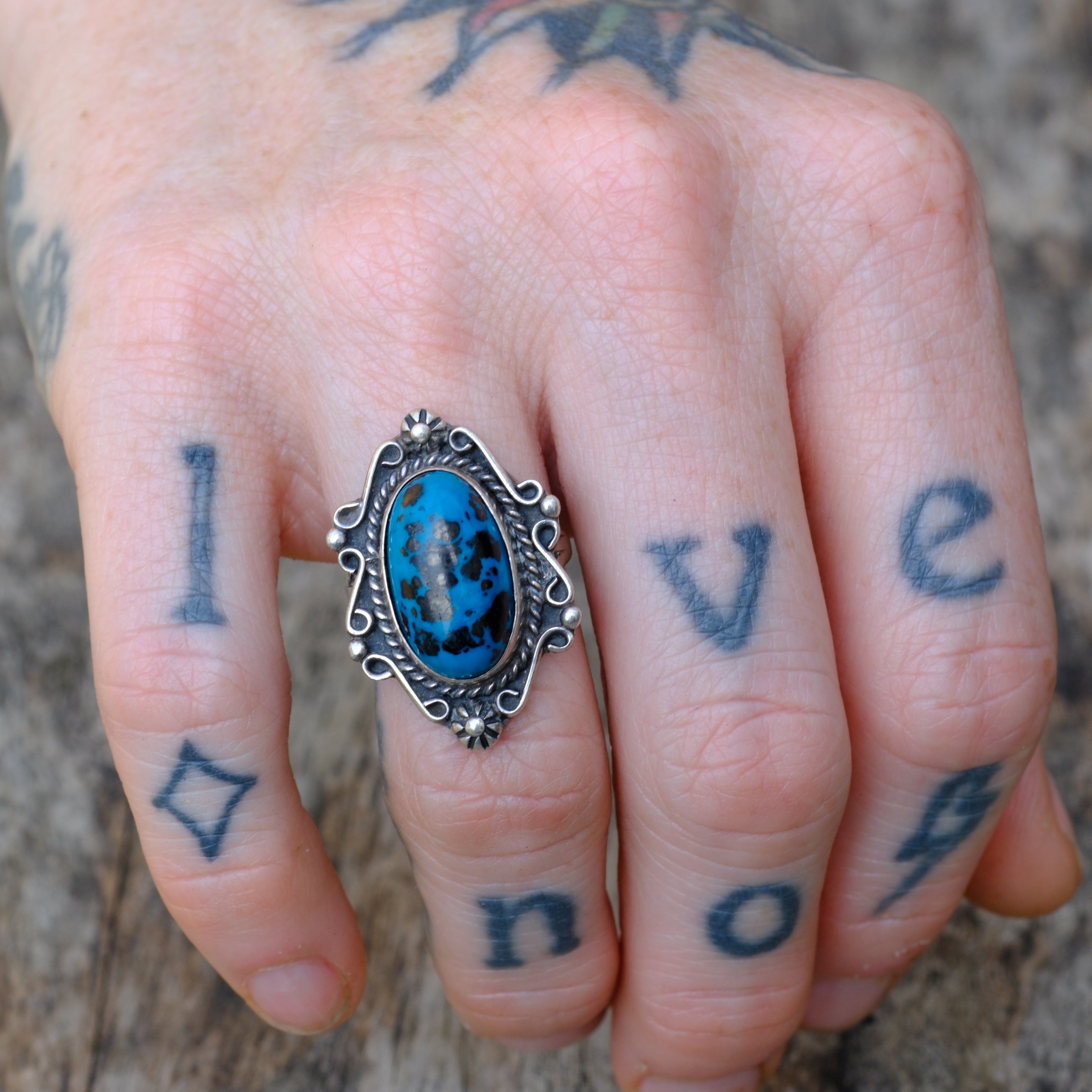 Vintage Sterling Turquoise Ring 6