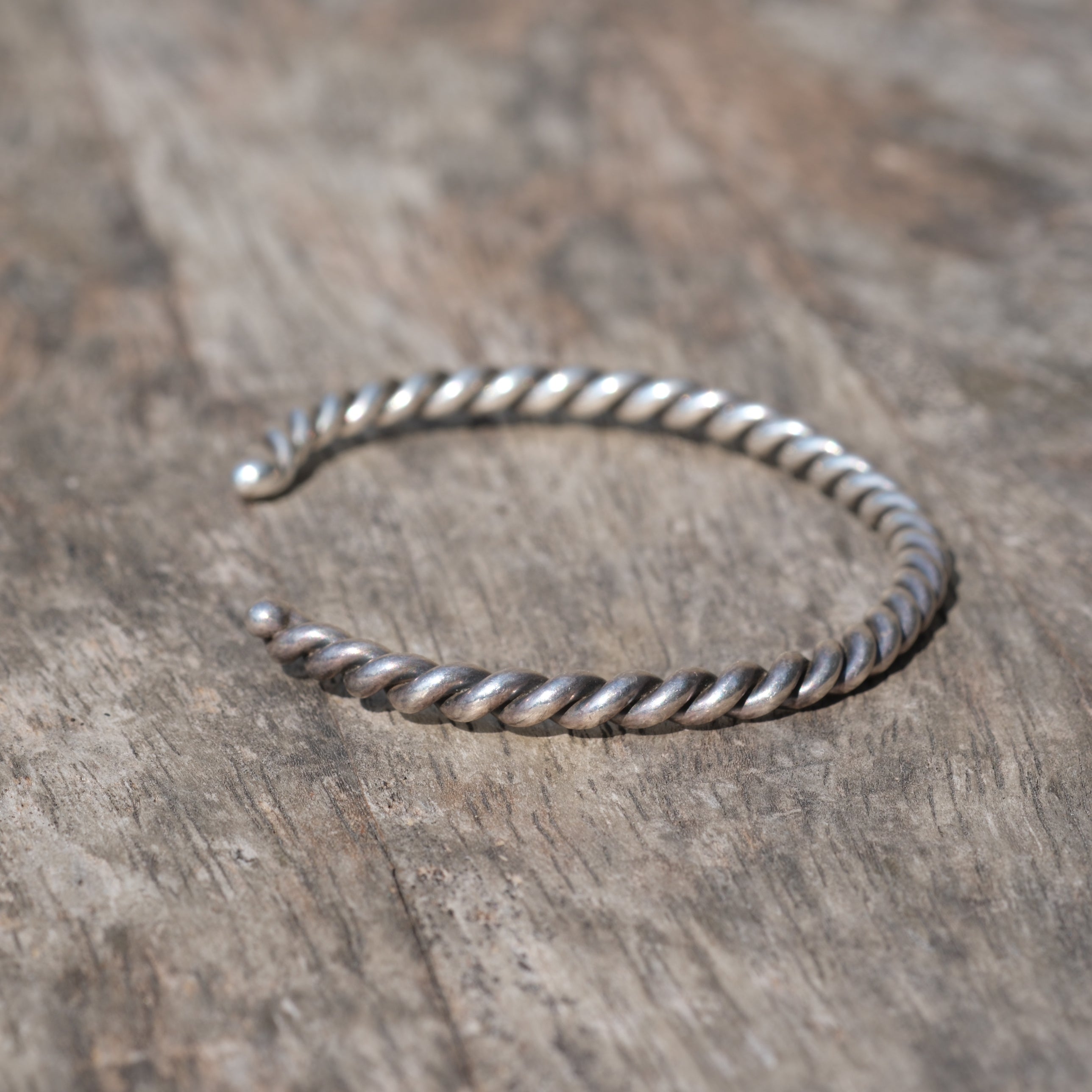 Vintage Sterling Silver Twisted Rope Cuff