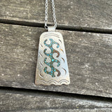 Vintage Sterling Turquoise and Coral Inlay Necklace