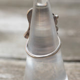 Vintage Sterling Abalone Feather Ring 6.25