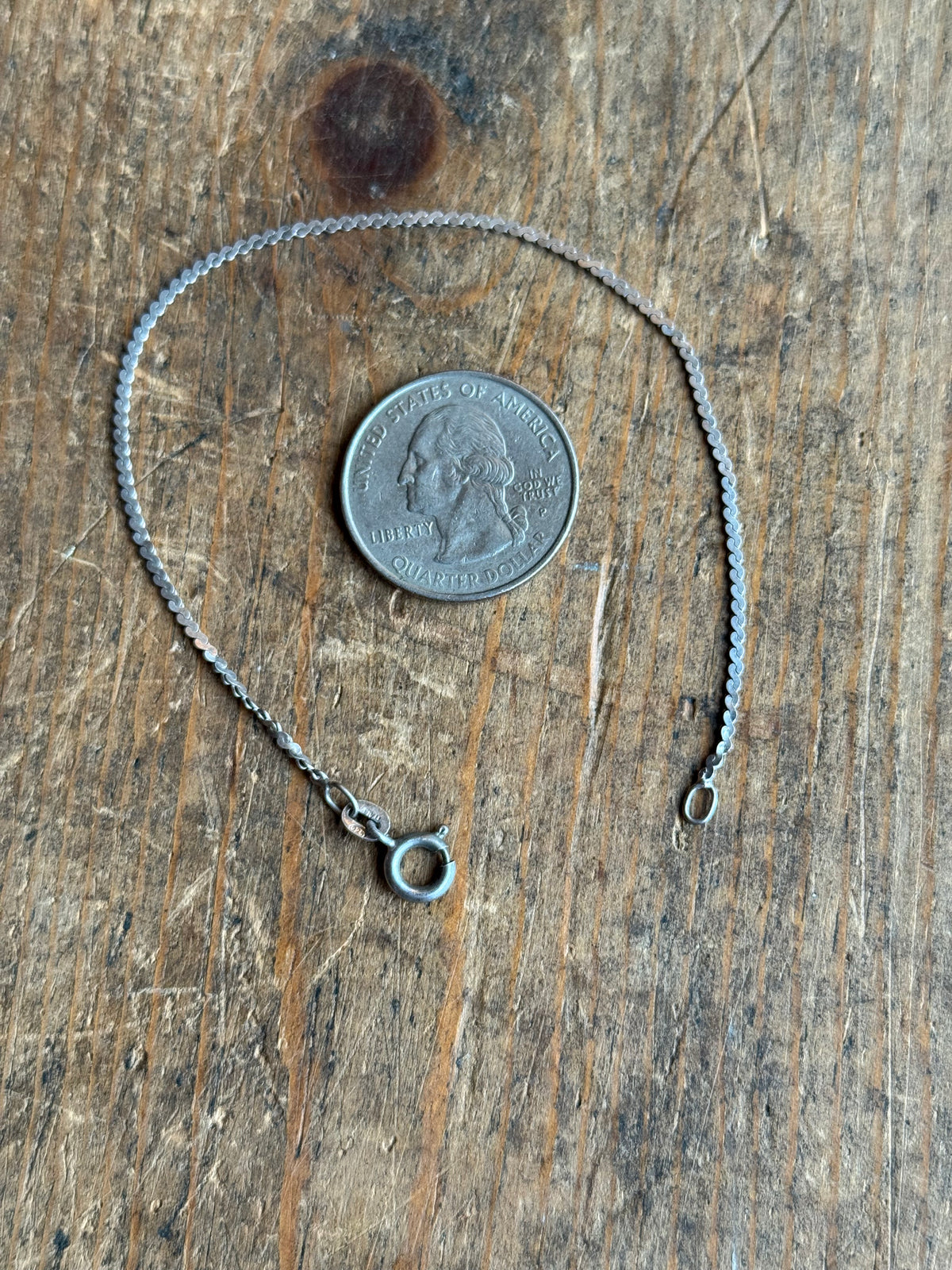 Vintage Sterling Silver Serpentine Chain Bracelet