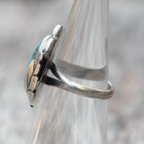 Vintage Sterling Turquoise Feather Ring 4.75