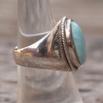 Vintage Sterling Larimar Signet Ring 7.25