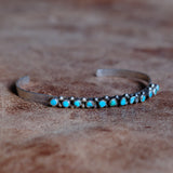 Vintage Sterling Snake Eye Turquoise Cuff Bracelet 6.5"