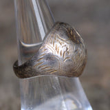 Vintage Sterling Silver Etched Dome Ring 6