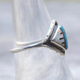 Vintage Sterling Zuni Inlay Band 7.75