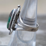 Vintage Sterling Turquoise Roper Ring 6.5