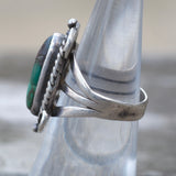 Vintage Sterling Turquoise Roper Ring 6.5