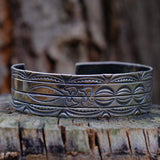 Vintage Sterling Stamped Cuff Bracelet