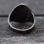 Vintage Sterling Turquoise Stamped Cigar Band Ring 4.75