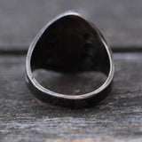 Vintage Sterling Turquoise Stamped Cigar Band Ring 4.75