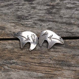 Vintage Sterling Hopi Bear Stud Earrings