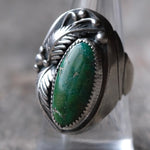 Vintage Sterling Turquoise Feather Ring 9.25