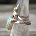 Vintage Sterling Turquoise Feather Ring 5.25