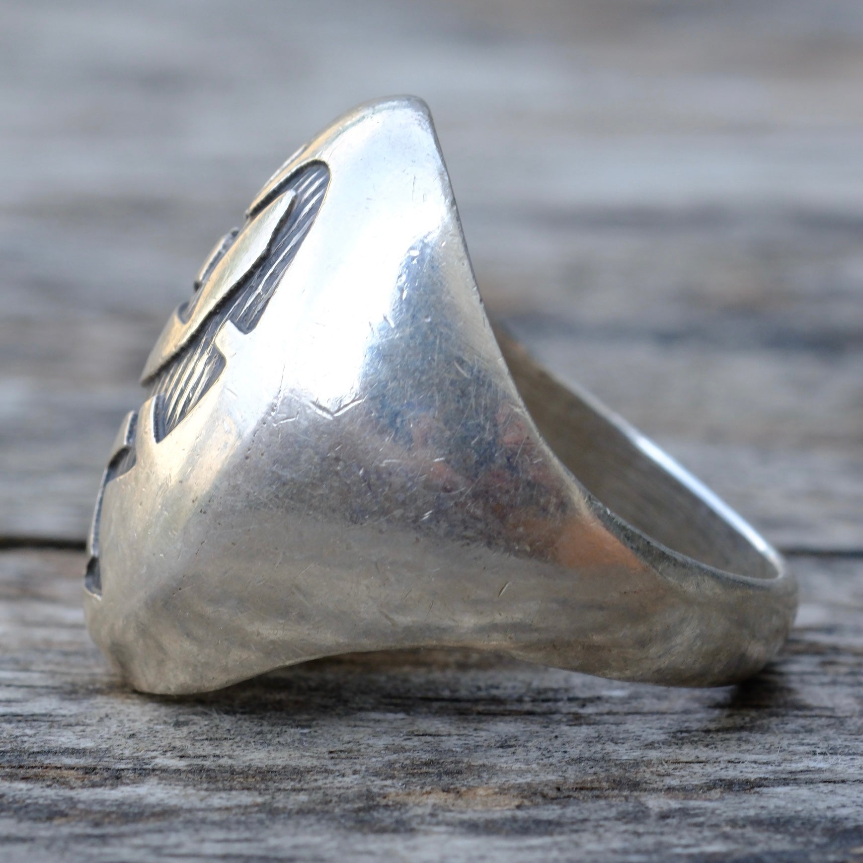 Vintage Sterling Silver Kokopelli Ring 9.75