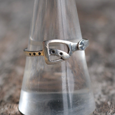 Vintage Sterling Silver Buckle Ring 9