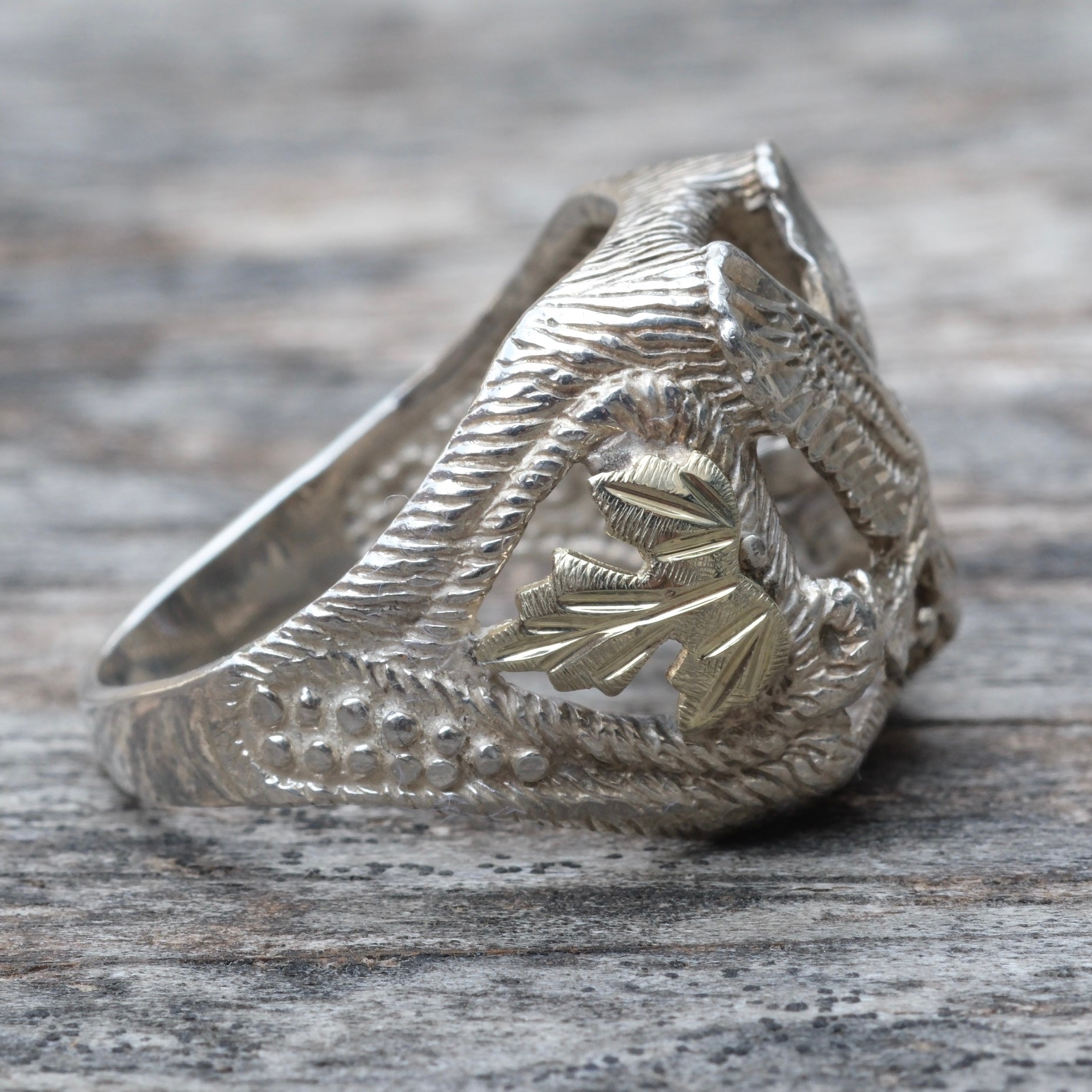 Vintage Sterling Eagle Signet Ring 9.25