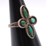 Vintage Sterling Turquoise Cluster Ring 6.75