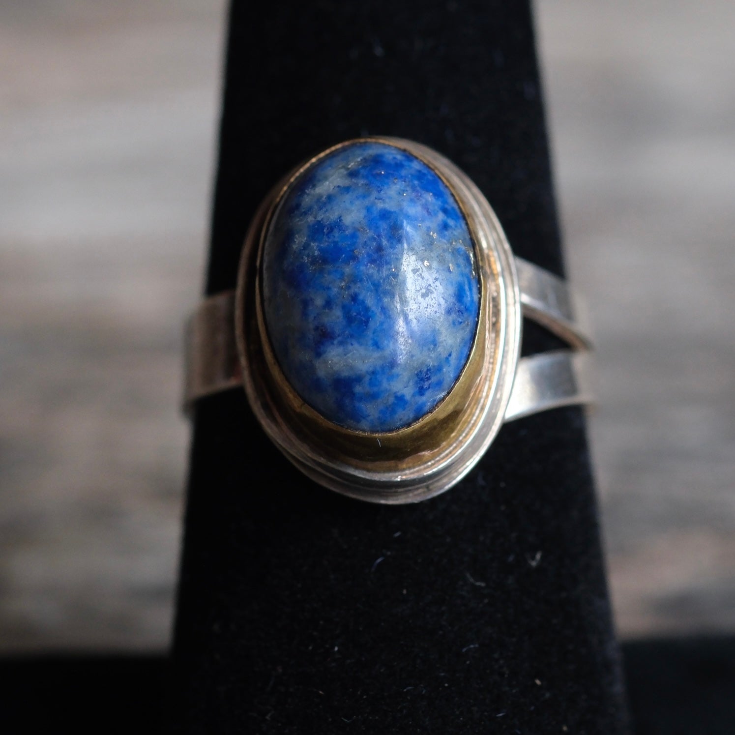 Vintage Sterling Lapis Ring 7.25