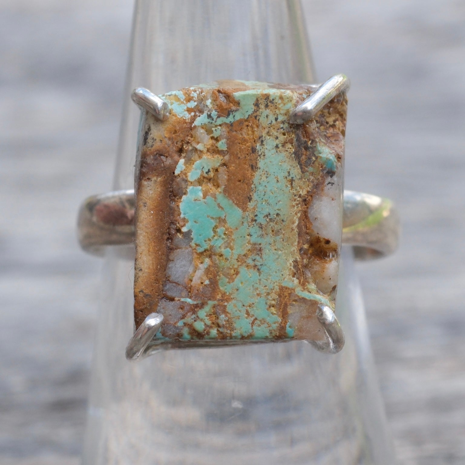 Vintage Sterling Turquoise Ring 7.25