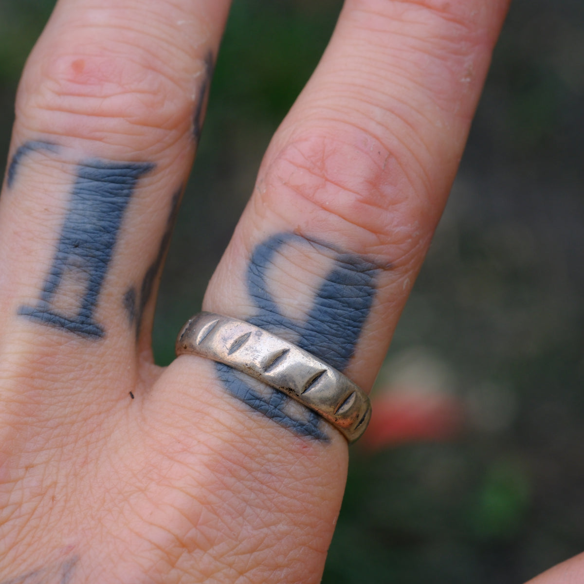 Vintage Sterling Silver Stamped Band Ring 11