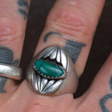 Vintage Sterling Turquoise Chunky Ring 10