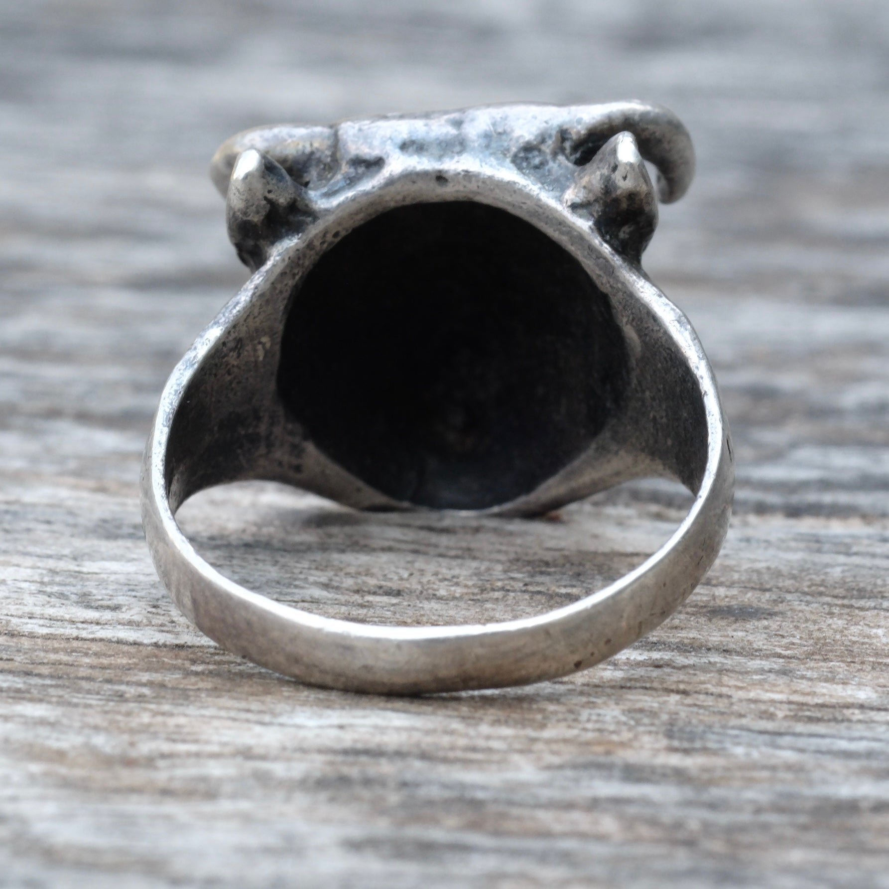 Vintage Sterling Silver Bull Ring 9.75