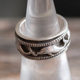 Vintage Sterling Dolphin Spinner Ring 5.25