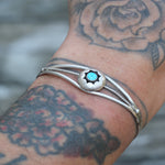 Vintage Sterling Turquoise Shadowbox Cuff