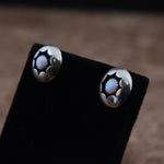 Vintage Sterling Opalite Shadowbox Earrings