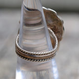 Vintage Sterling Turquoise Feather Ring 5.5
