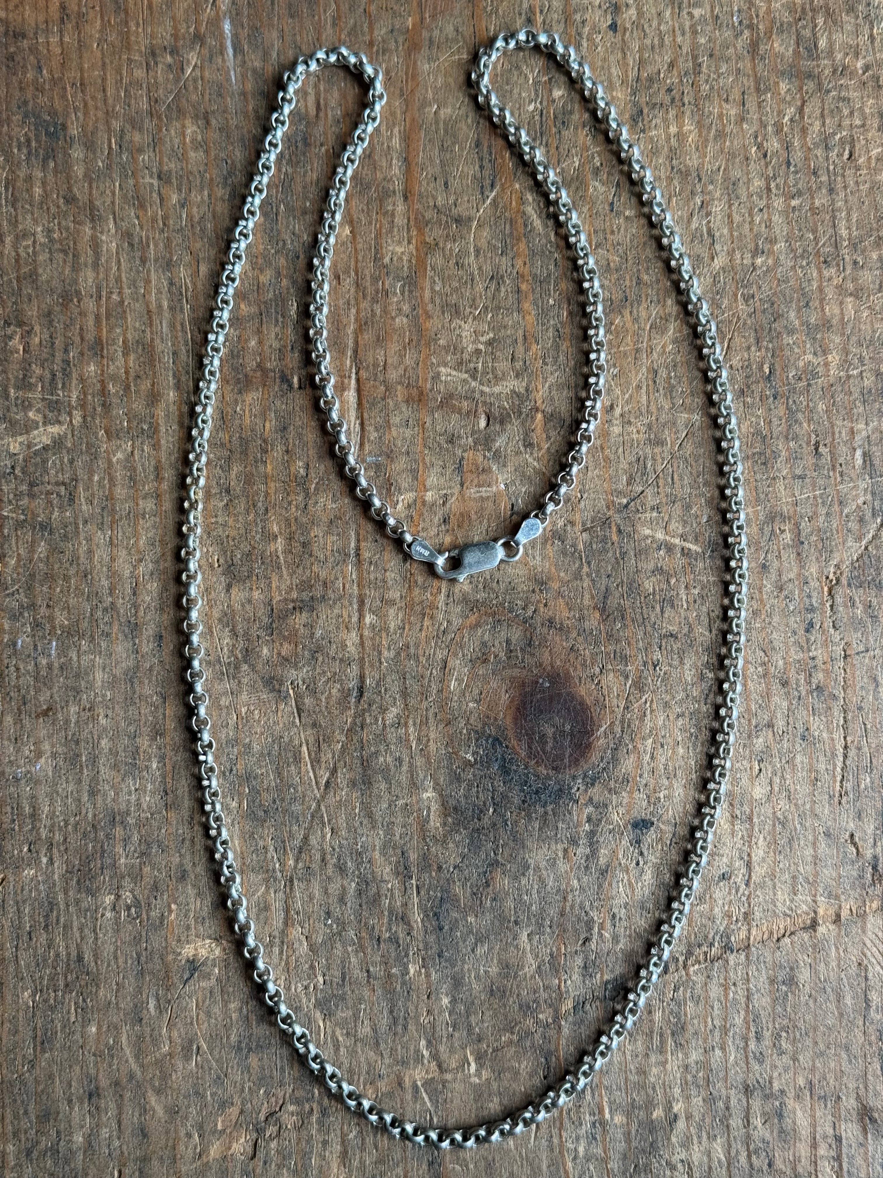 Vintage Sterling Silver 24” Rolo chain